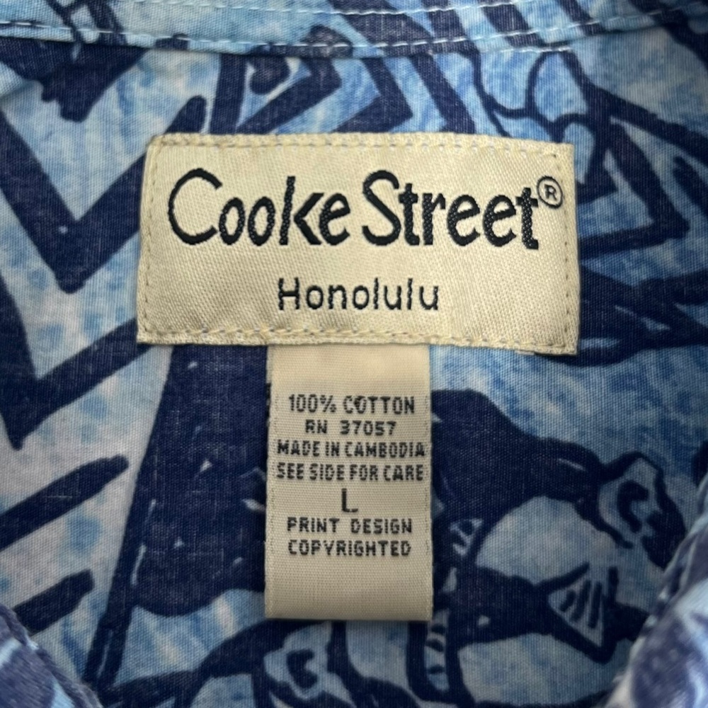 Cooke Street Honolulu Mens Large Turtle & Sea Design Hawaiian Short Sleeve Shirt - Picture 7 of 8